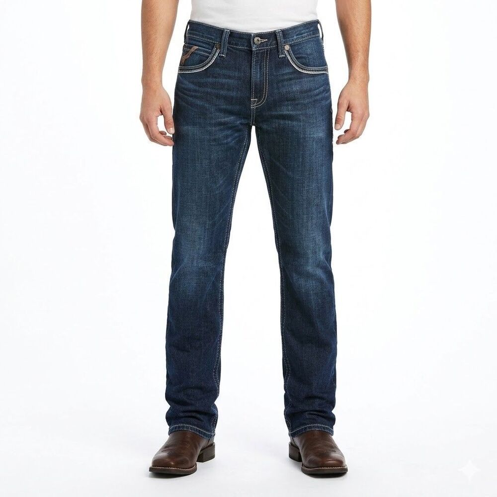 Ariat M5 Blue Jeans Men's 30x36 Coltrane Straight Fit Straight Leg Dark Wash 157